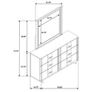 Leanne 6-drawer Sinter Stone Top Dresser and Mirror Light Oak