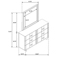 Leanne 6-drawer Sinter Stone Top Dresser and Mirror Light Oak