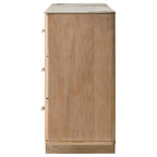 Home & Sleep Outlet - Leanne 6-drawer Sinter Stone Top Dresser Cabinet Light Oak