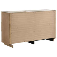 Leanne 6-drawer Sinter Stone Top Dresser Cabinet Light Oak