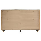 Home & Sleep Outlet - Leanne 6-drawer Sinter Stone Top Dresser Cabinet Light Oak