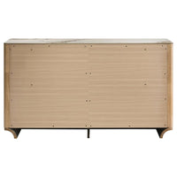 Leanne 6-drawer Sinter Stone Top Dresser Cabinet Light Oak
