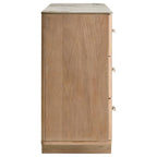 Home & Sleep Outlet - Leanne 6-drawer Sinter Stone Top Dresser Cabinet Light Oak