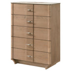 Home & Sleep Outlet - Leanne 5-drawer Sinter Stone Top Chest of Drawers Light Oak