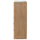 Leanne 5-drawer Sinter Stone Top Chest of Drawers Light Oak