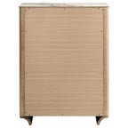 Home & Sleep Outlet - Leanne 5-drawer Sinter Stone Top Chest of Drawers Light Oak