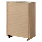 Home & Sleep Outlet - Leanne 5-drawer Sinter Stone Top Chest of Drawers Light Oak