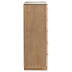 Home & Sleep Outlet - Leanne 5-drawer Sinter Stone Top Chest of Drawers Light Oak
