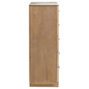 Leanne 5-drawer Sinter Stone Top Chest of Drawers Light Oak