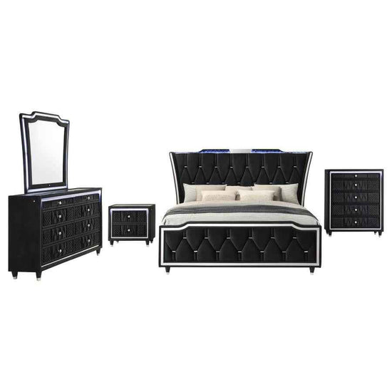 Lorient 5-piece Eastern King Bedroom Set Black