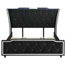 Lorient Eastern King LED Upholstered Bed Black