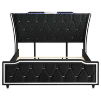 Lorient California King LED Upholstered Bed Black