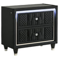 Home & Sleep Outlet - Lorient 2-drawer LED Nightstand with USB Black