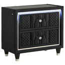 Lorient 2-drawer LED Nightstand with USB Black