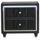Lorient 2-drawer LED Nightstand with USB Black