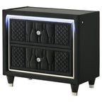 Home & Sleep Outlet - Lorient 2-drawer LED Nightstand with USB Black