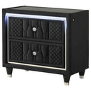 Lorient 2-drawer LED Nightstand with USB Black