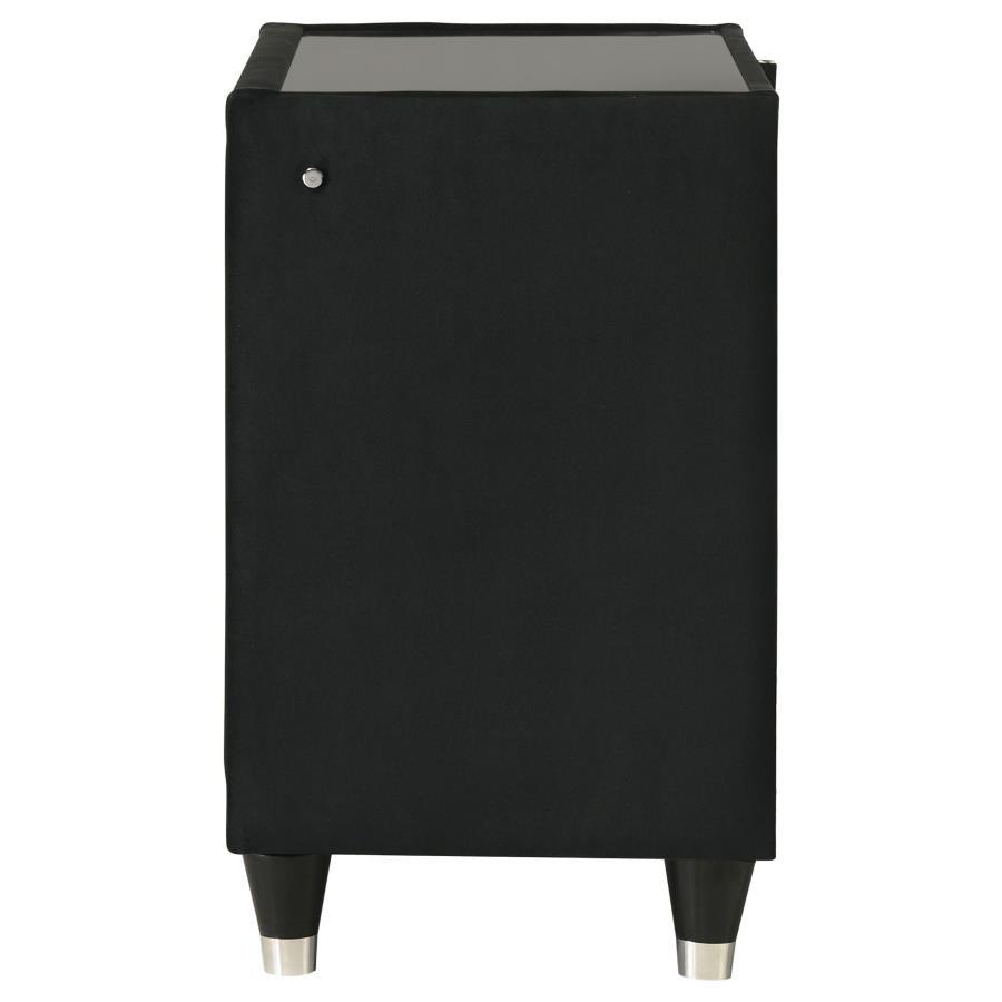 Home & Sleep Outlet - Lorient 2-drawer LED Nightstand with USB Black