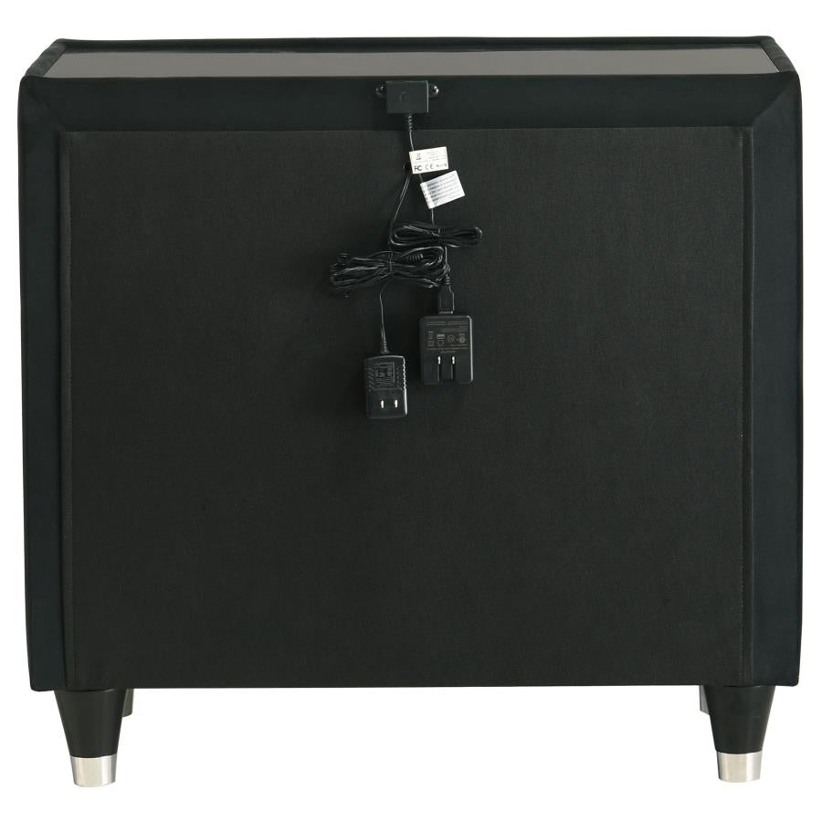 Home & Sleep Outlet - Lorient 2-drawer LED Nightstand with USB Black