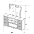 Home & Sleep Outlet - Lorient 8-drawer LED Flame Box Dresser and Mirror Black