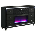 Home & Sleep Outlet - Lorient 8-drawer LED Bedroom Flame Box Dresser Black