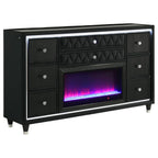Home & Sleep Outlet - Lorient 8-drawer LED Bedroom Flame Box Dresser Black