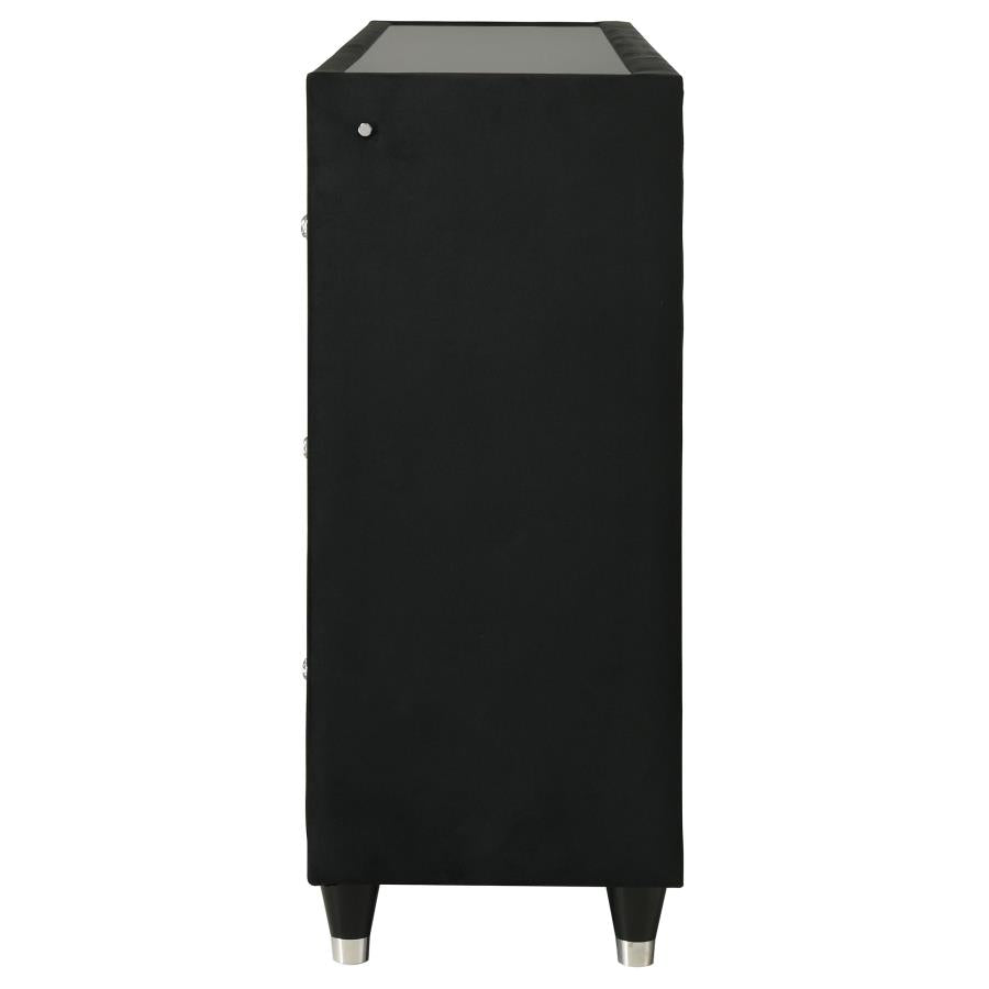 Home & Sleep Outlet - Lorient 8-drawer LED Bedroom Flame Box Dresser Black