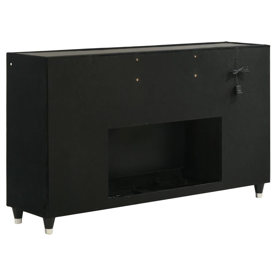Home & Sleep Outlet - Lorient 8-drawer LED Bedroom Flame Box Dresser Black