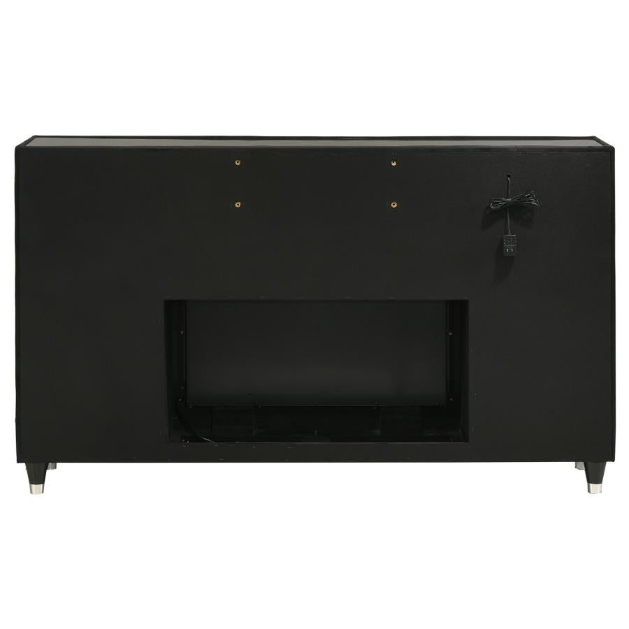 Home & Sleep Outlet - Lorient 8-drawer LED Bedroom Flame Box Dresser Black