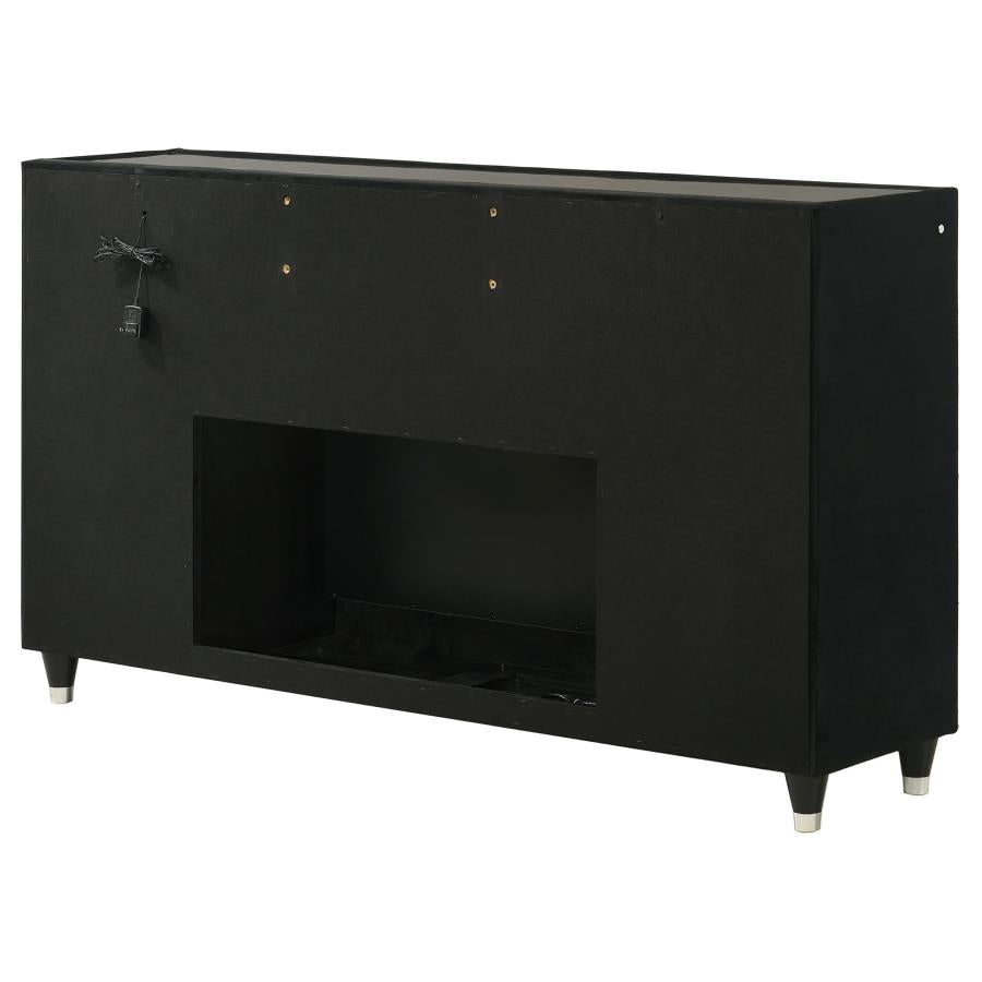 Home & Sleep Outlet - Lorient 8-drawer LED Bedroom Flame Box Dresser Black