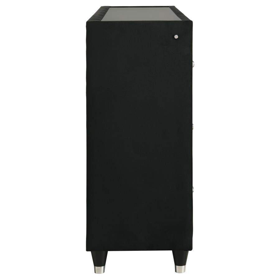 Home & Sleep Outlet - Lorient 8-drawer LED Bedroom Flame Box Dresser Black