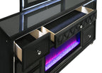 Home & Sleep Outlet - Lorient 8-drawer LED Bedroom Flame Box Dresser Black
