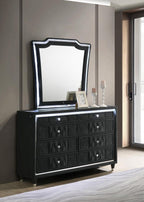 Home & Sleep Outlet - Lorient 8-drawer LED Dresser with Mirror Black