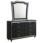 Home & Sleep Outlet - Lorient 8-drawer LED Dresser with Mirror Black