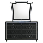 Home & Sleep Outlet - Lorient 8-drawer LED Dresser with Mirror Black