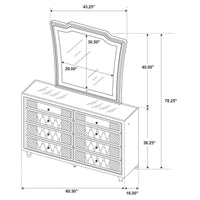 Lorient 8-drawer LED Dresser with Mirror Black