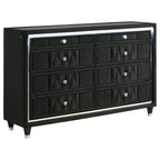 Home & Sleep Outlet - Lorient 8-drawer LED Bedroom Dresser Cabinet Black