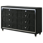 Home & Sleep Outlet - Lorient 8-drawer LED Bedroom Dresser Cabinet Black