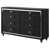 Lorient 8-drawer LED Bedroom Dresser Cabinet Black