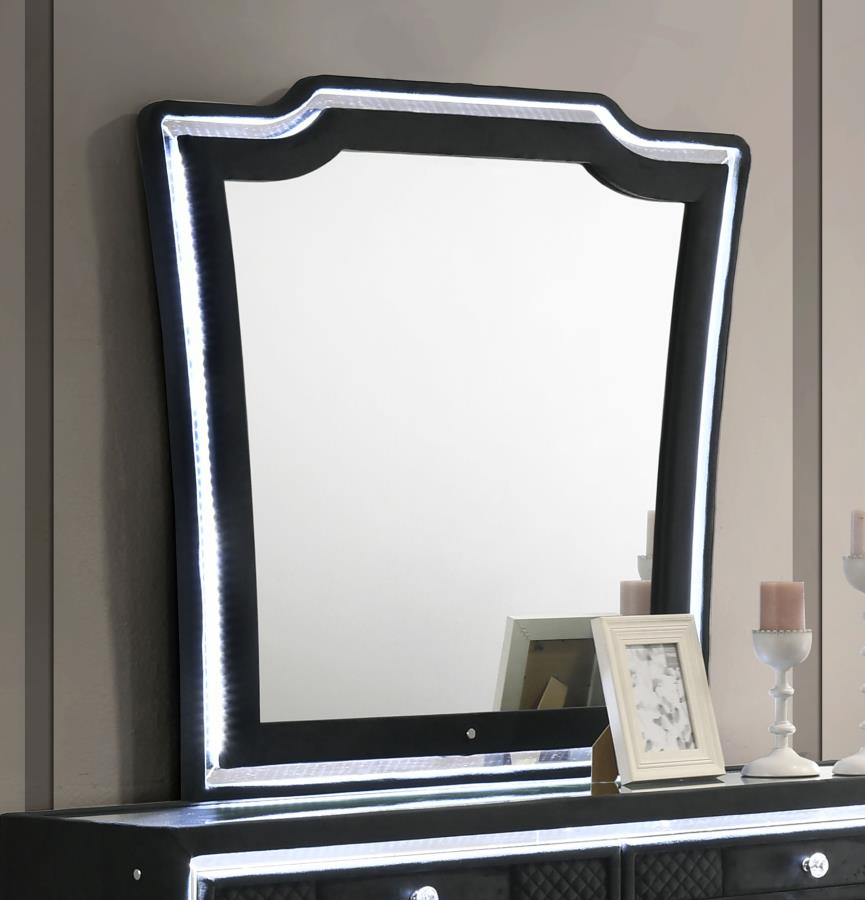 Home & Sleep Outlet - Lorient LED Dresser Mirror Black