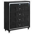 Home & Sleep Outlet - Lorient 5-drawer LED Chest of Drawers Black