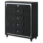 Home & Sleep Outlet - Lorient 5-drawer LED Chest of Drawers Black