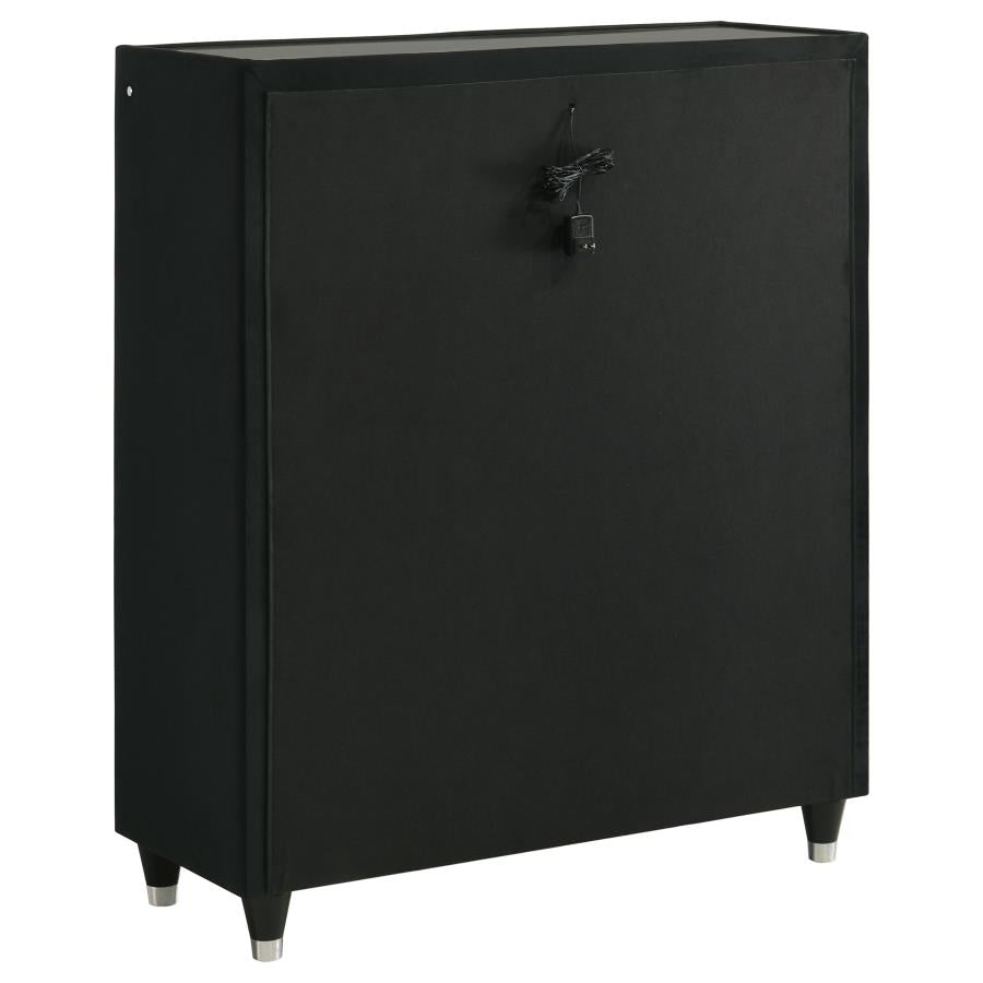 Home & Sleep Outlet - Lorient 5-drawer LED Chest of Drawers Black