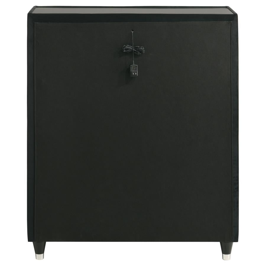 Home & Sleep Outlet - Lorient 5-drawer LED Chest of Drawers Black