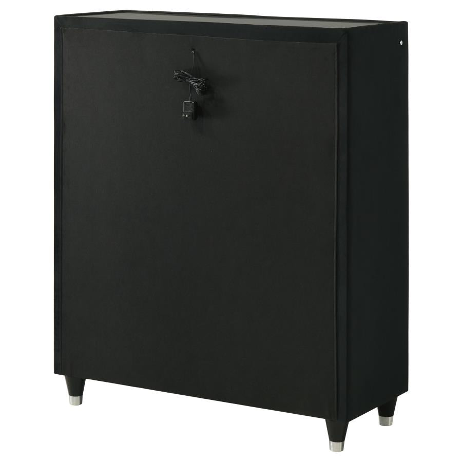 Home & Sleep Outlet - Lorient 5-drawer LED Chest of Drawers Black