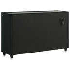 Ravenne 4-piece Velvet Upholstered Eastern King LED Bedroom Set Black