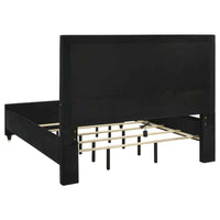 Ravenne 4-piece Velvet Upholstered California King LED Bedroom Set Black