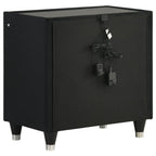Ravenne 4-piece Velvet Upholstered Queen LED Bedroom Set Black