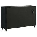 Ravenne 4-piece Velvet Upholstered Queen LED Bedroom Set Black