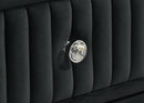 Ravenne 4-piece Velvet Upholstered Queen LED Bedroom Set Black